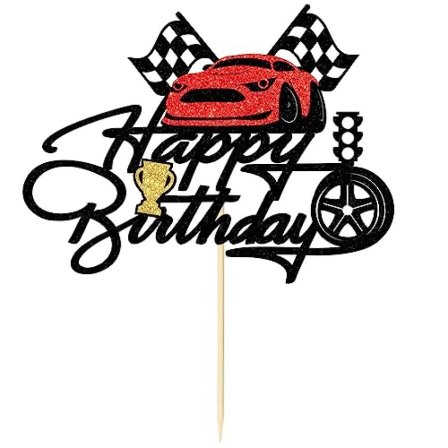 Dekoracja tortu wyścigowego na urodziny dla chłopców i dziewczynek