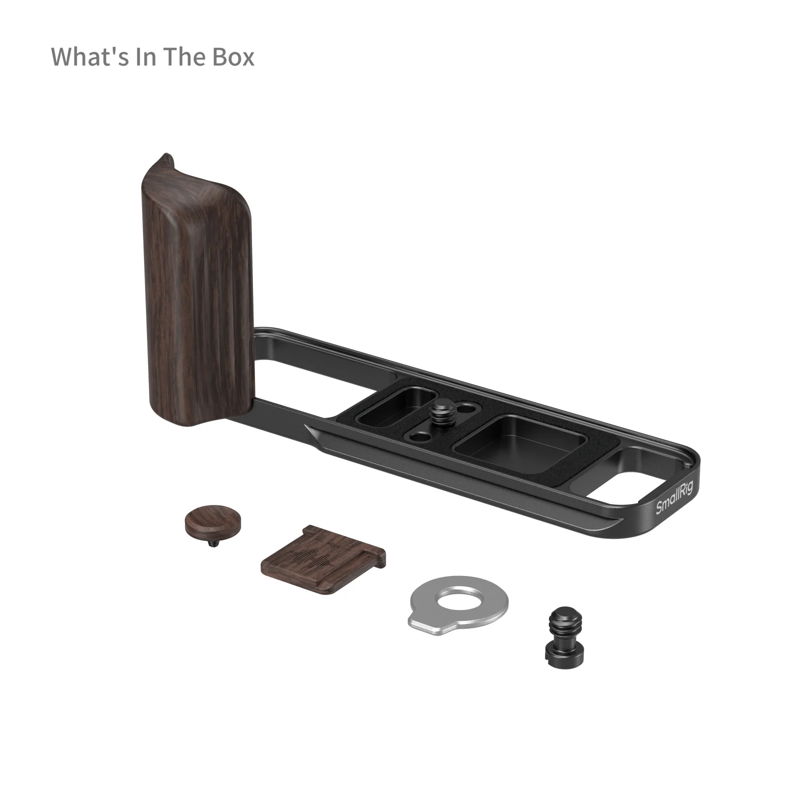 SmallRig X-E5 L-vormige montageplaat met houten handvat voor FUJIFILM X-E5 met sluiterknopkap Arca-Swiss Quick Release Plate