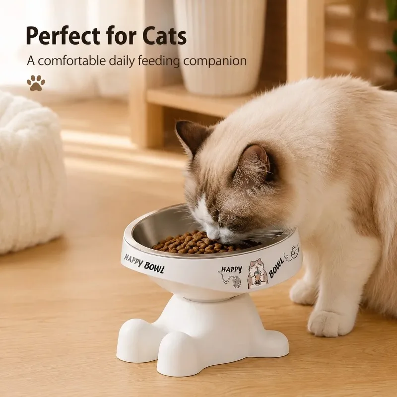 Niedlicher erhöhter Futternapf für Haustiere, erhöhter Nackenschutz, rutschfester Haustiernapf, geeignet für mittelgroße und kleine Hunde und Katzen zum Trinken. – Detail 6