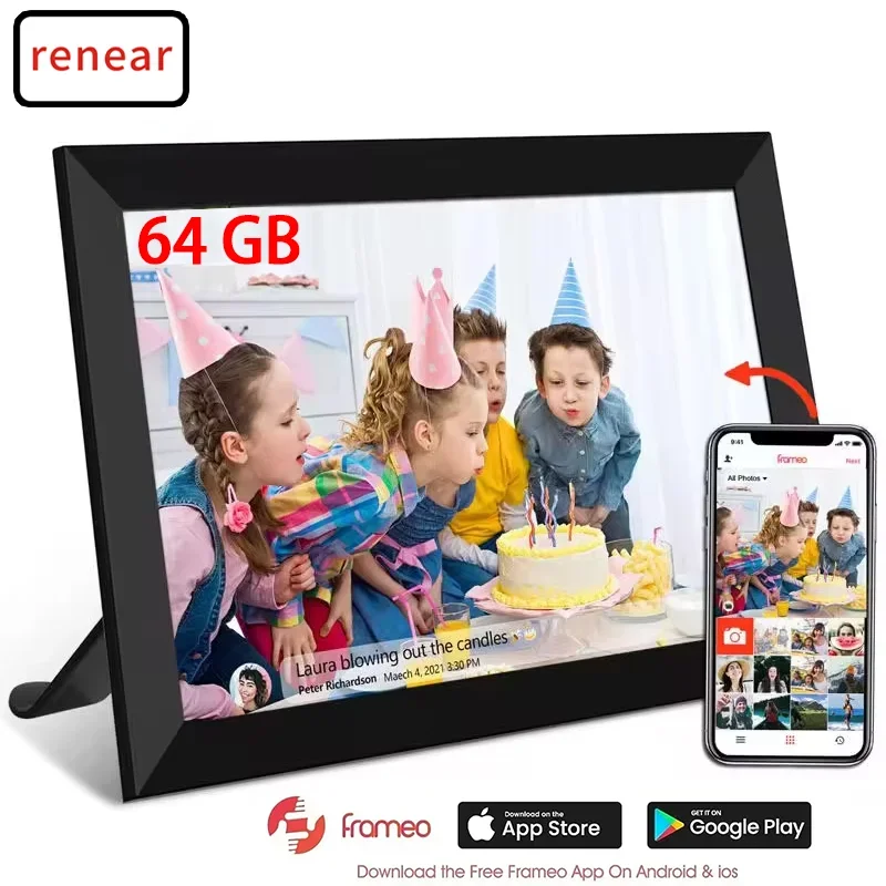 

Frameo 32GB WiFi Digital Photo Frame 10.1 Inch Smart Digital Picture with 1280x800 IPS HD Touch Screen Digital Wall Mountable