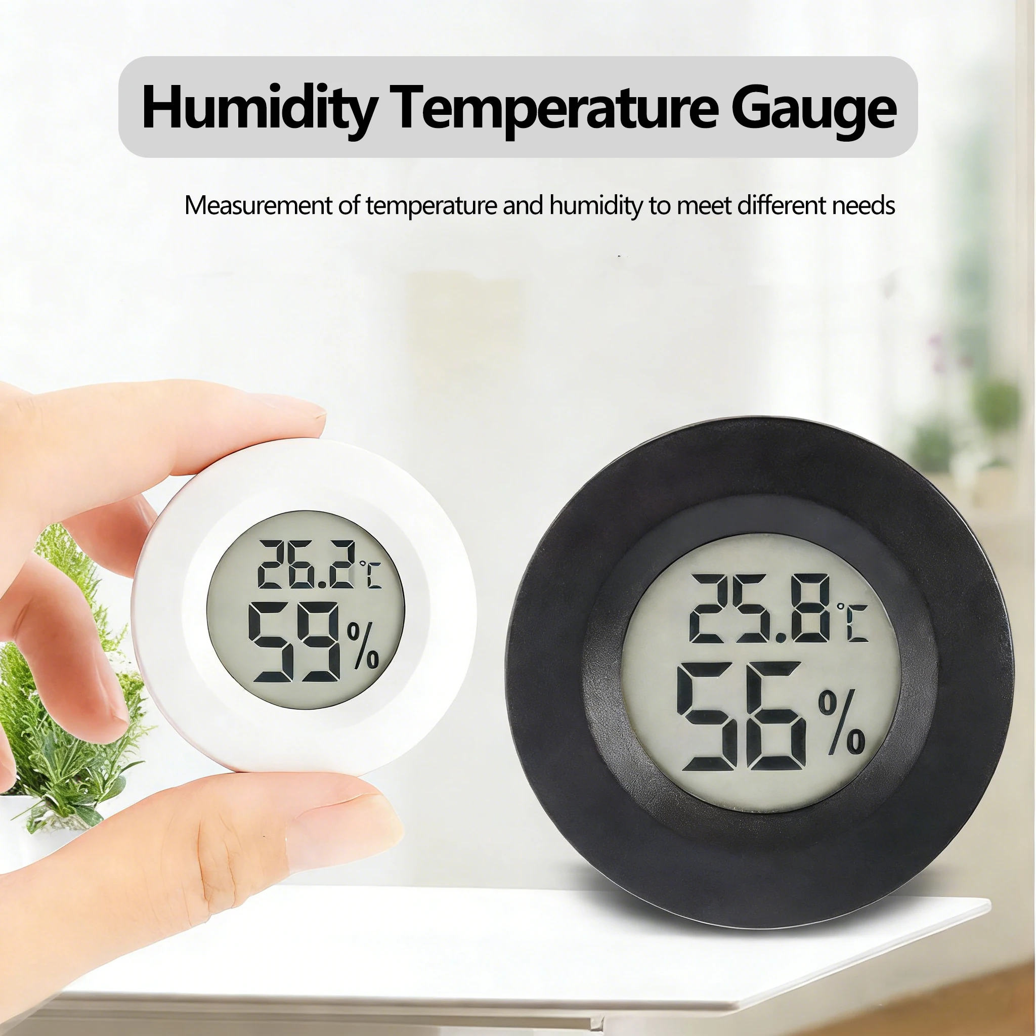 

1/4 Pcs Mini Hygrometer Thermometer Fahrenheit or Celsius Meter Digital LCD Monitor Indoor Room Round Humidity Temperature Gauge