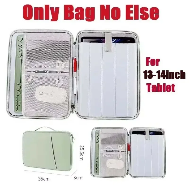 for Doogee Tab E3 Max Pro Handle Zip Pouch Carry Case Waterproof Sleeve Shockproof Bumper Pocket for Mouse Keyboard Storage Bag