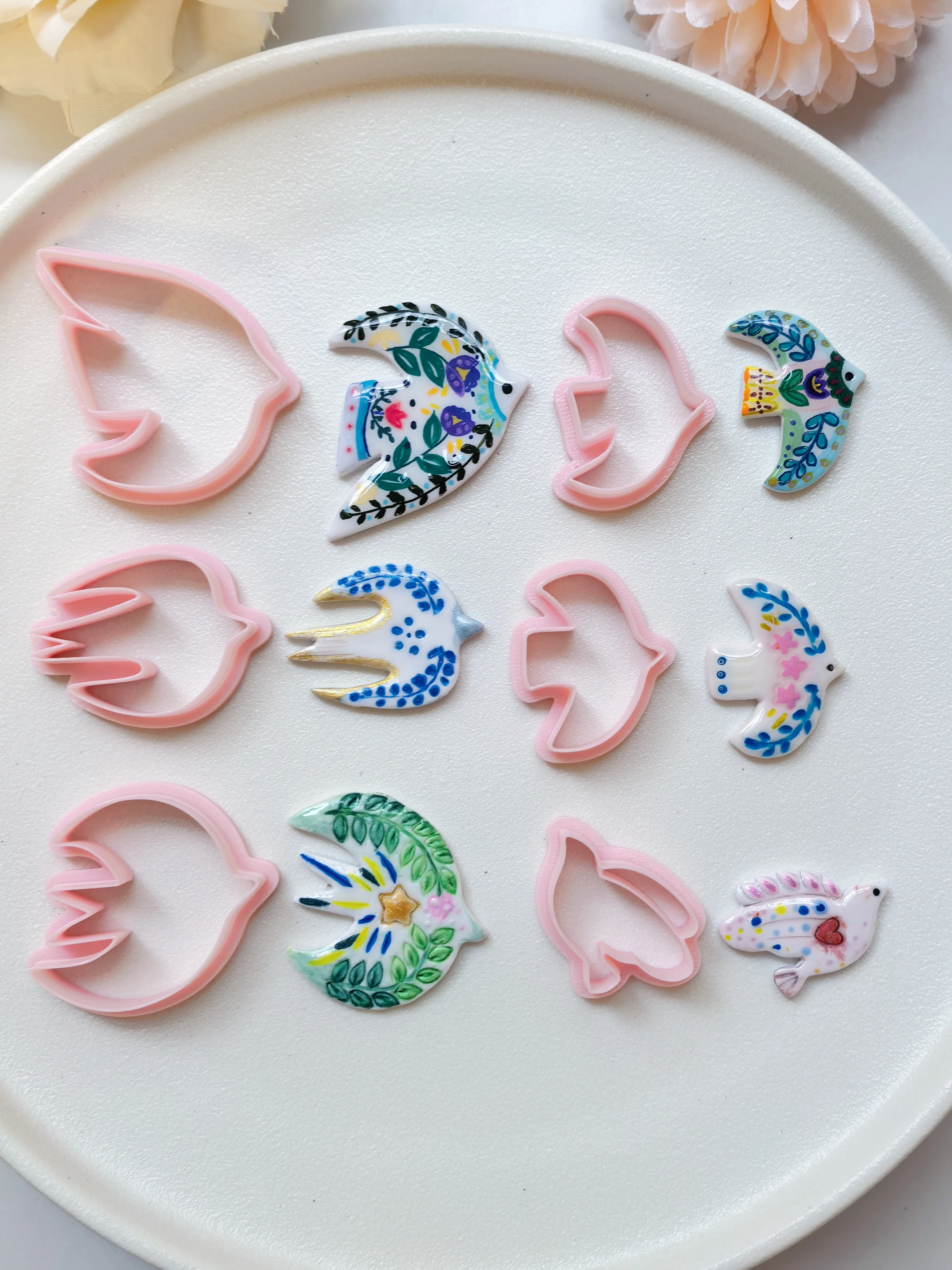 Folk Swallow Polymer Clay Cutter, Bird Soft Ceramic Earring Mold, DIY Handmade Earring Pendant Quick Modeling Craft Cutting Tool