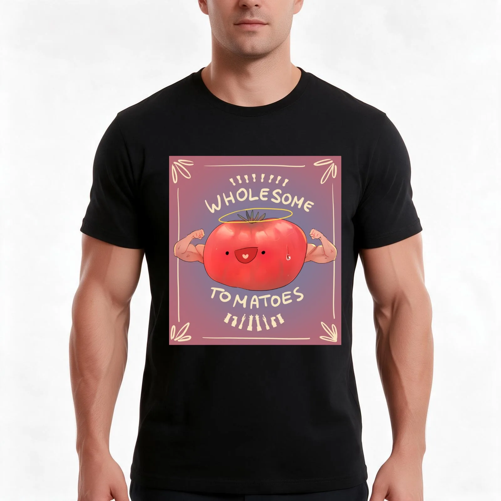 Anna's wholesome tomatoes T-Shirt, Summer Casual Cotton Tee, Oversized Streetwear Tops, Vintage Graphic Print, Unisex Men Women