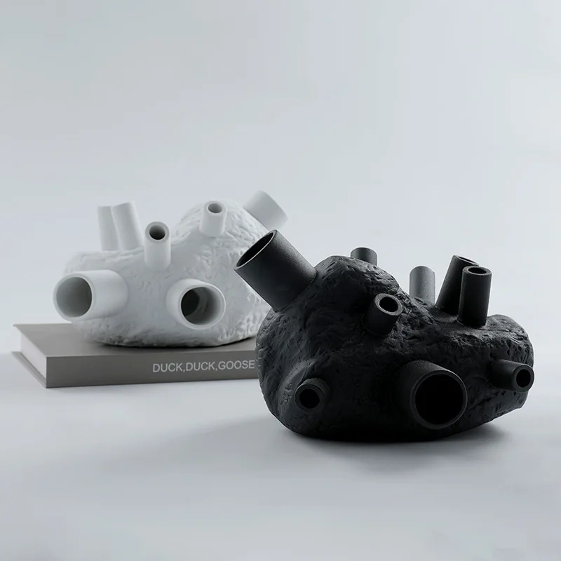 Heart Crafts Abstract Human Internal Organs Geometric Flower Vessels Vase Arrangement Home Decora