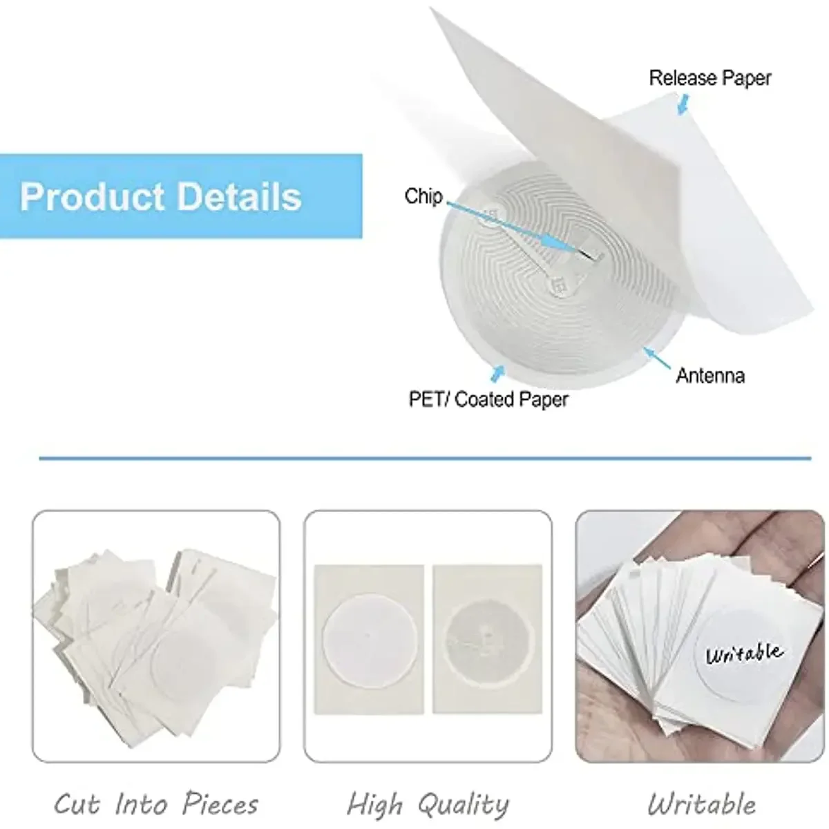 20/30/50/100PCS UID NFC Tag Adesivo RFID Cartão Magnético 13.56mhz 8kbit Memória 25mm, para M1 1k S50 Telefone Android