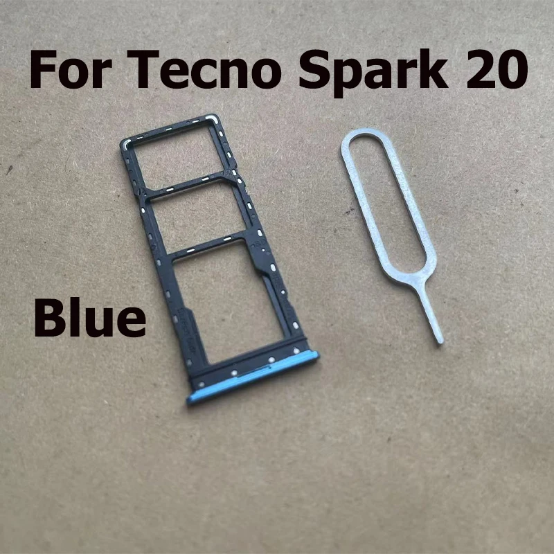 New For Tecno Spark 20 Sim Card Tray Slot Holder Socket Adapter Connector Repair Parts For Spark 20 Pro