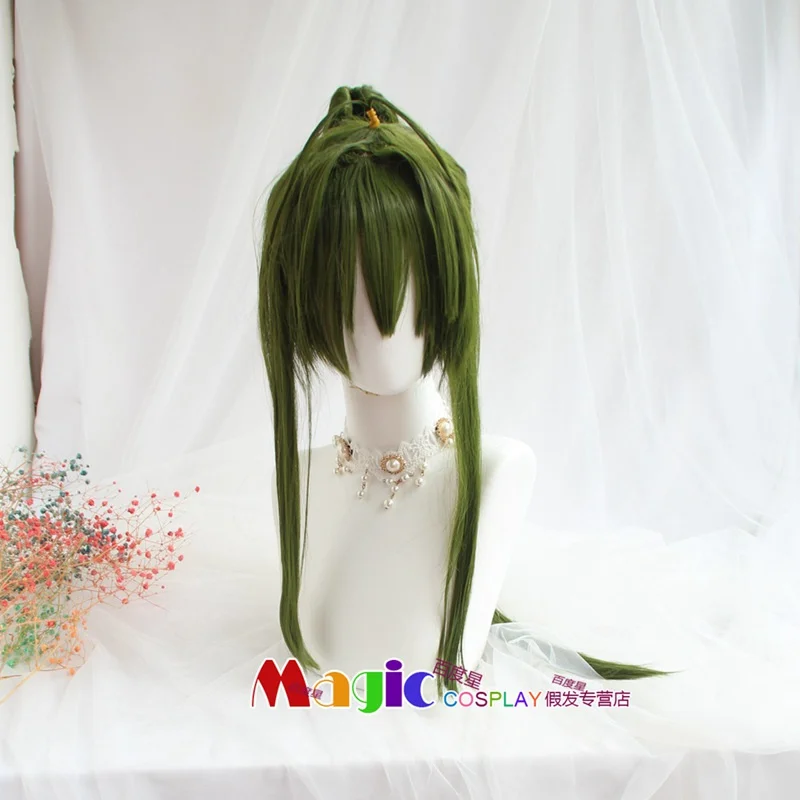 3 Types Game Arknights Gavial Cosplay Wig Green Long Heat Resistant Synthetic Hair Halloween Party Role Play Carnival