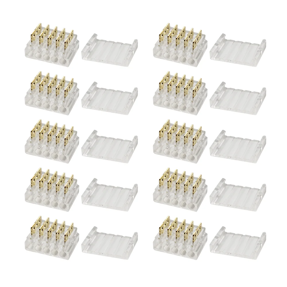 Wire Connectors Quick Connect Terminal Block - 5-Pin Electrical Splice Crimp Set, Wire to Wire Junction Terminals Kit