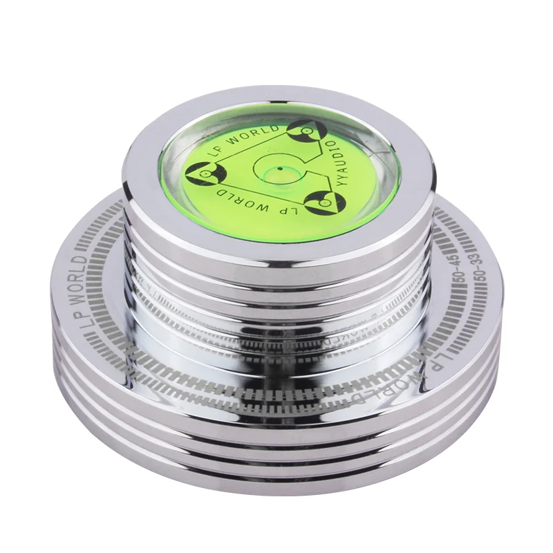 NONE YYAUDIO Universeller 50Hz LP Vinyl-Plattenspieler Stabilisator mit Nivellierungsfunktion Aluminium-Legierung Gewichtsklemme Musikspieler 6