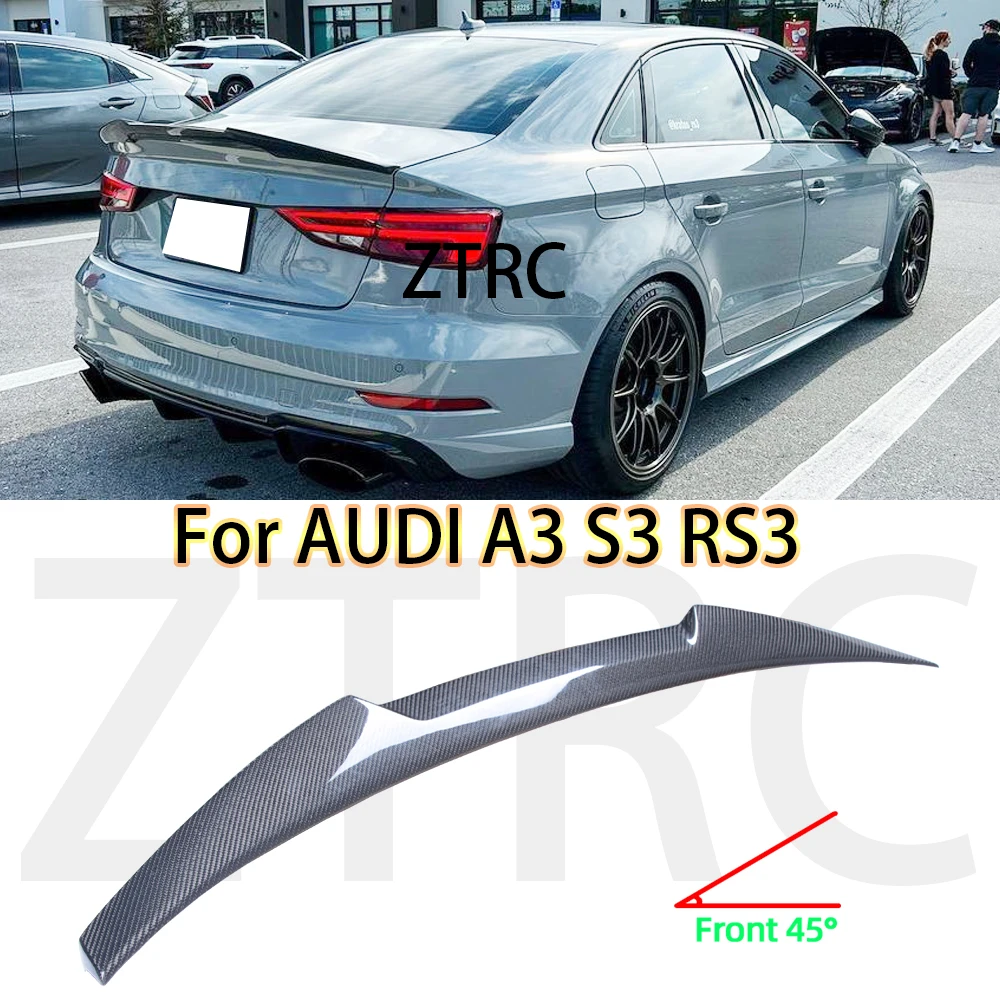 

Car Spoiler For Audi A3 S3 RS3 8V Limousine M4 Style Real carbon fiber material Rear Spoiler Trunk wing 2013-2020