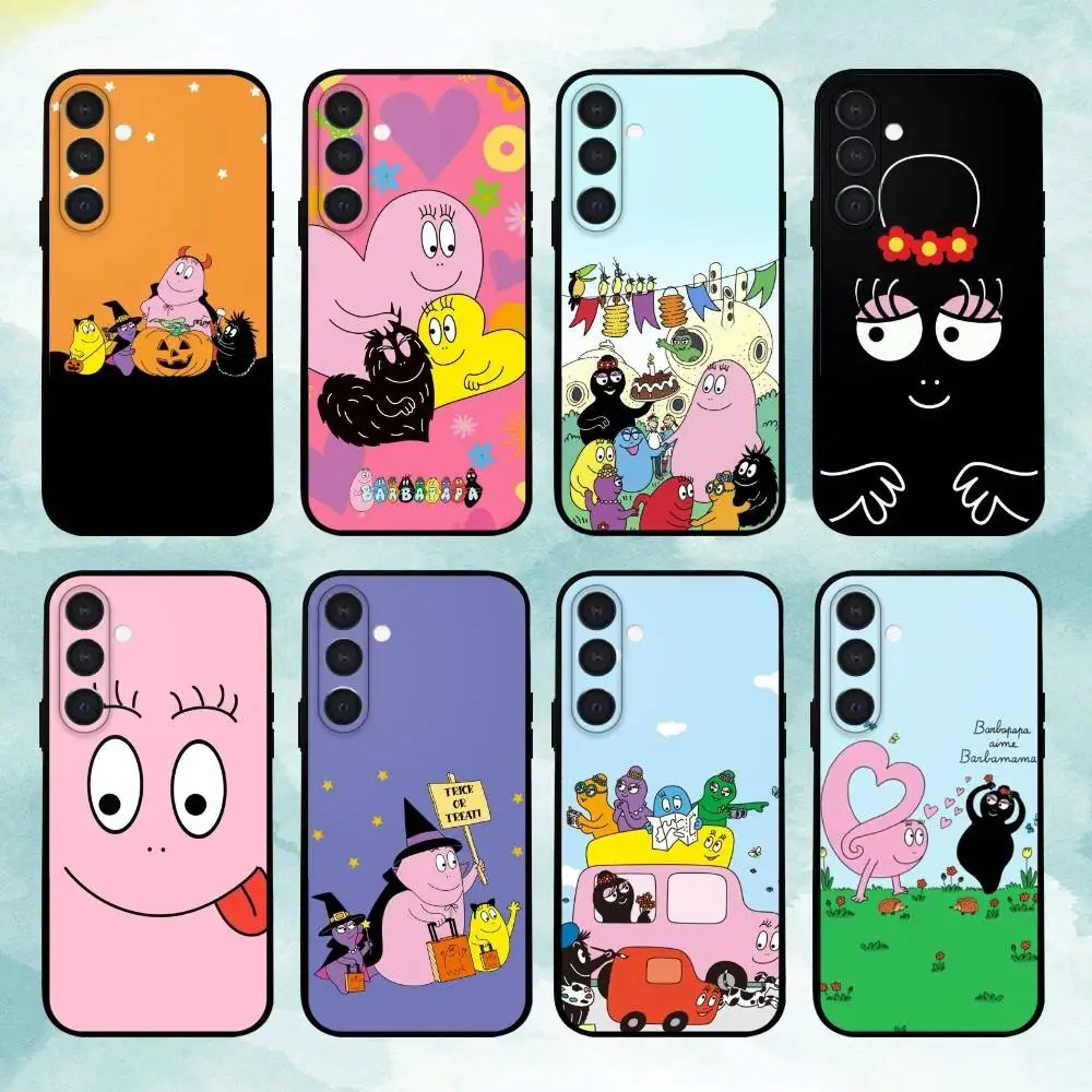 

Cute B - Barbapapa Animation Phone Case For Samsung A73,72,71,53,52,51,22,91,80, Soft Black Cover
