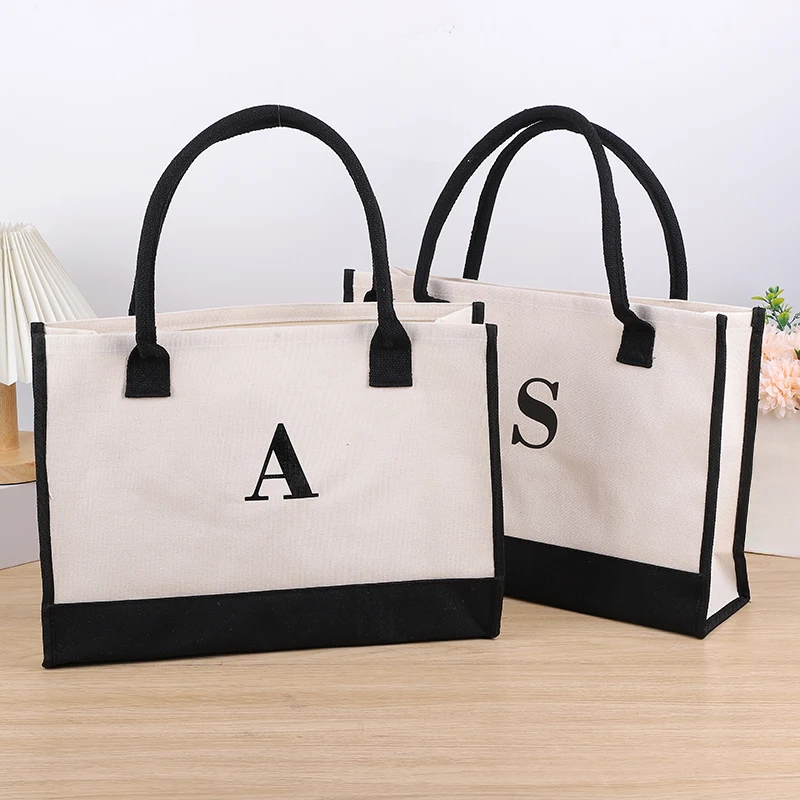 Letter hot stamping letter printed women's handbag, with a large capacity waterproof leisure commuter bag inside