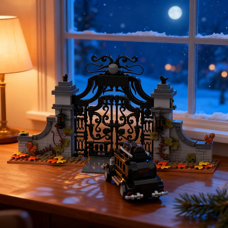 804pcs MOC Wednesday Arrival At Nevermore Model Building Blocks Toy Architecture Christmas Gift Display Birthday Collection