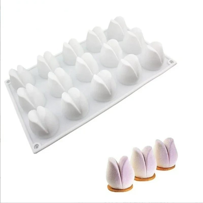 

Silicone Cake Baking Mold Tulip Mousse Baking DIY Flower for Chocolate Mousse Ice Cream Jelly Pudding Dessert Decorating Tools