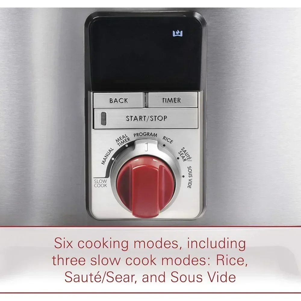 Olla múltiple 6 en 1 programable Wolf Gourmet de alta calidad con sonda de temperatura, 7 cuartos, cocción lenta, arroz, salteado