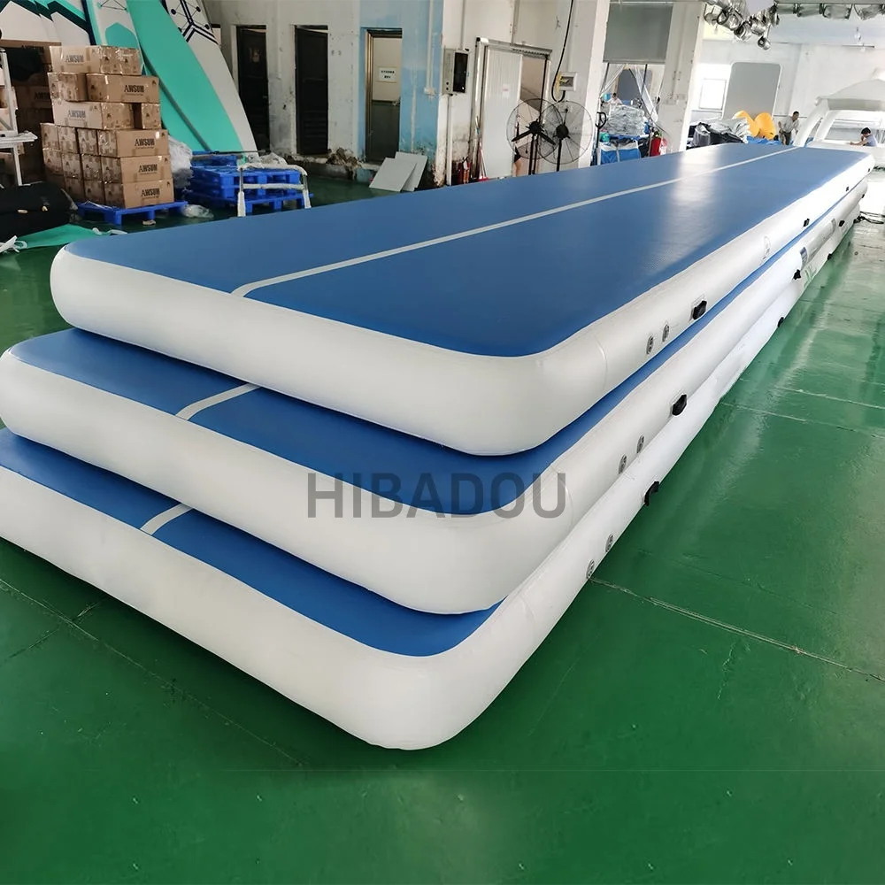 Aufblasbare Gymnastik-Luftmatte, 7 m x 2 m x 0,2 m, aufblasbare Luftkissenbahn-Gymnastik-Luftmatte, Tumbling-Matte, Gymnastikmatte für das Training mit einer Pumpe
