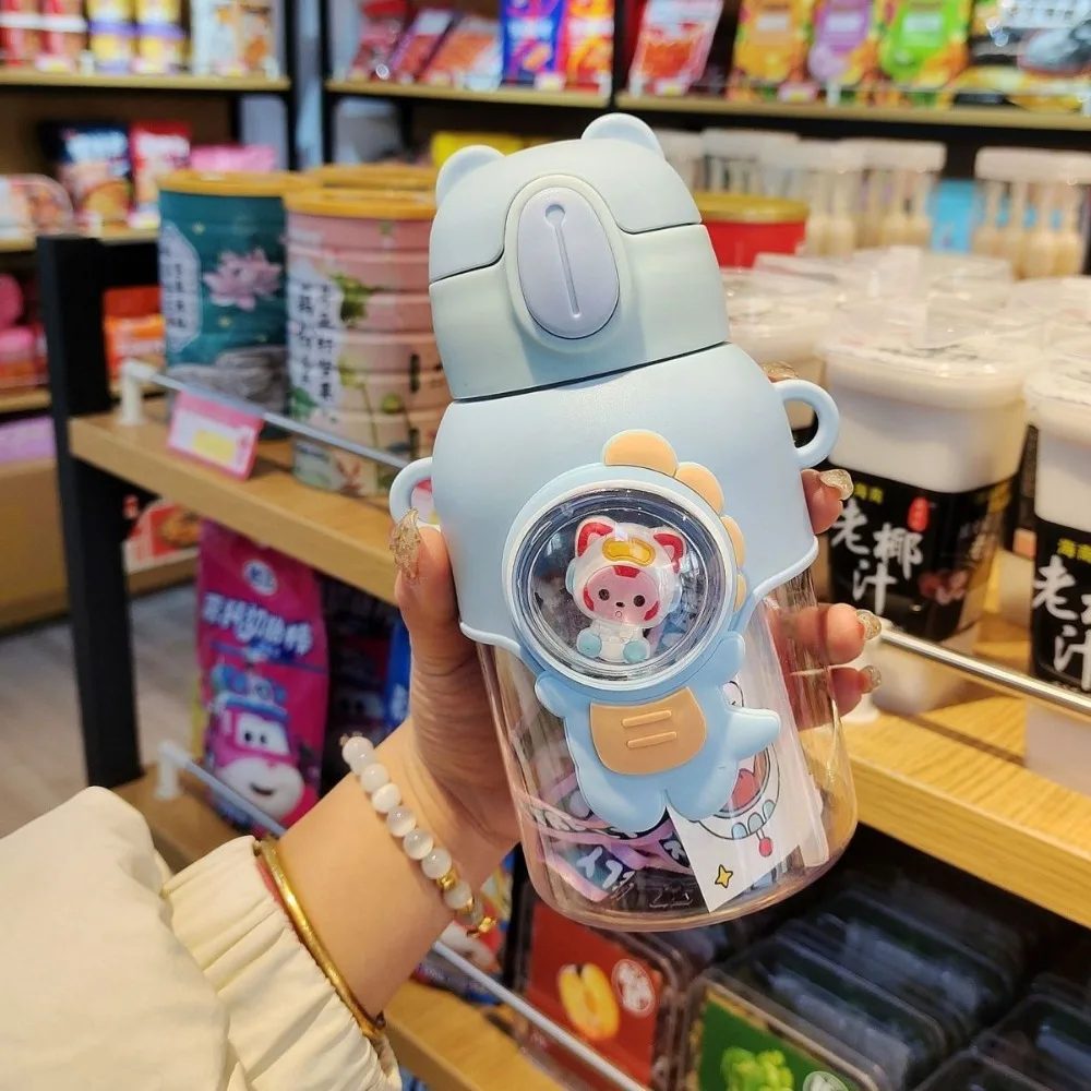 Fashion Fall Prevention Water Bottle Straw Portable Household Cup Transparent Drinking Bottle School