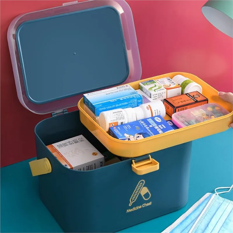 Multi-functional Emergency Pills Case Chest First Aid Kit Container Portable Household Plastic Medicine Organizer Storage Box