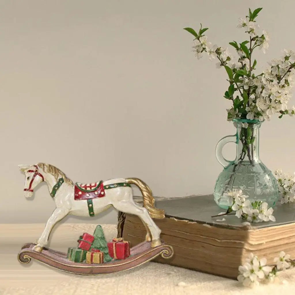 

Скандинавская фигурка лошади-качалки, скульптура, орнамент, коллекционное искусство животного из смолы