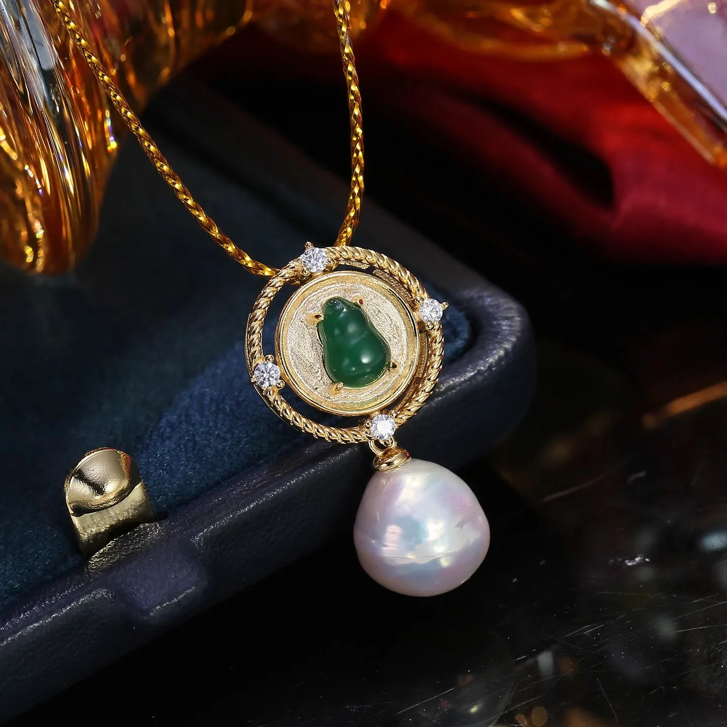 

MeiBaPJ 10mm Natural Baroque Pearl Fashion Pendant Necklace 925 Sterling Silver Holder Fine Wedding Jewelry for Women