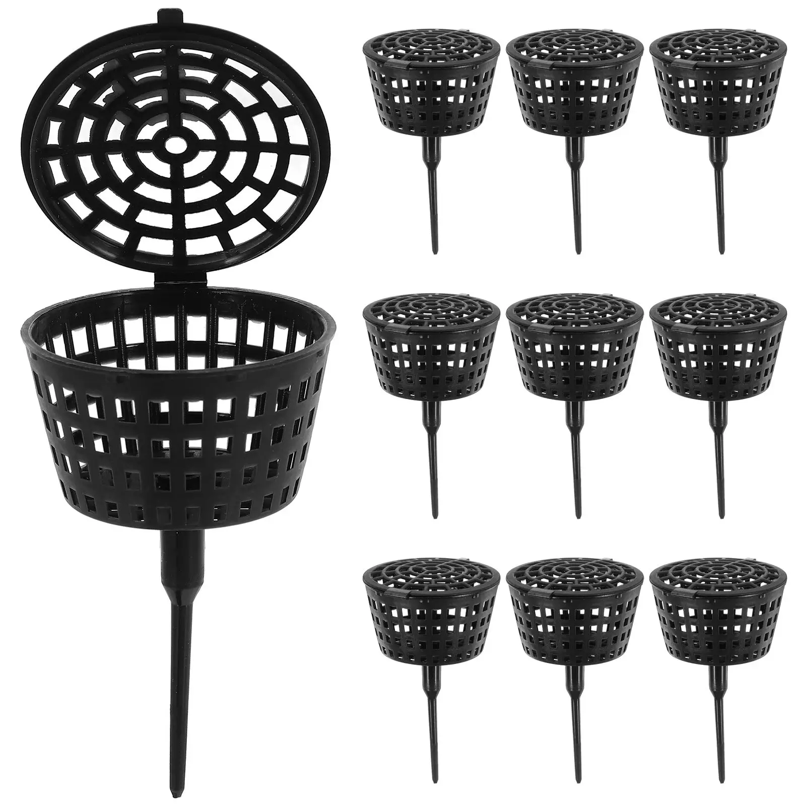 10pcs Box Plastic Garden Nutrition Cup Baskets Containers chid Spikes Bonsai Manure Gardening Accessory Soil Insert