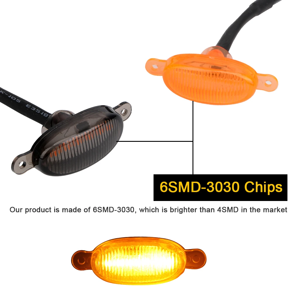 Car Eagle Eye Light 6 SMD 3030 LED Amber Grille Lighting Kit Universal 12V Front Grille Lighting