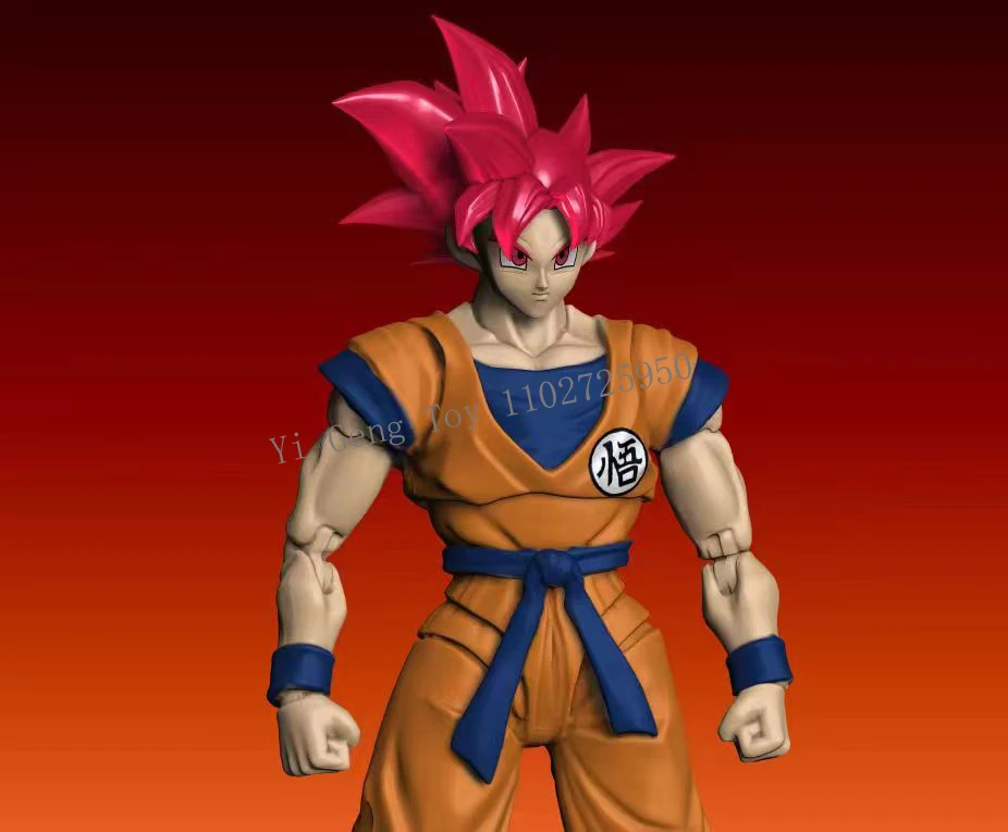 Tkdiy Tkcustom Tk Dragon Ball Shf Super Saiyan God Son Goku Red Hair Ssj Accessories Kit Anime Action Figure Model Doll Toy Gift