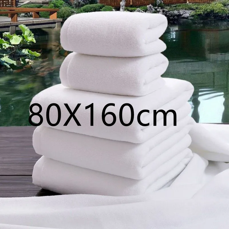 Cotton thickened white bath towel Absorbent white bath towel Soft and comfortable family hotel beauty salon adult bath towel