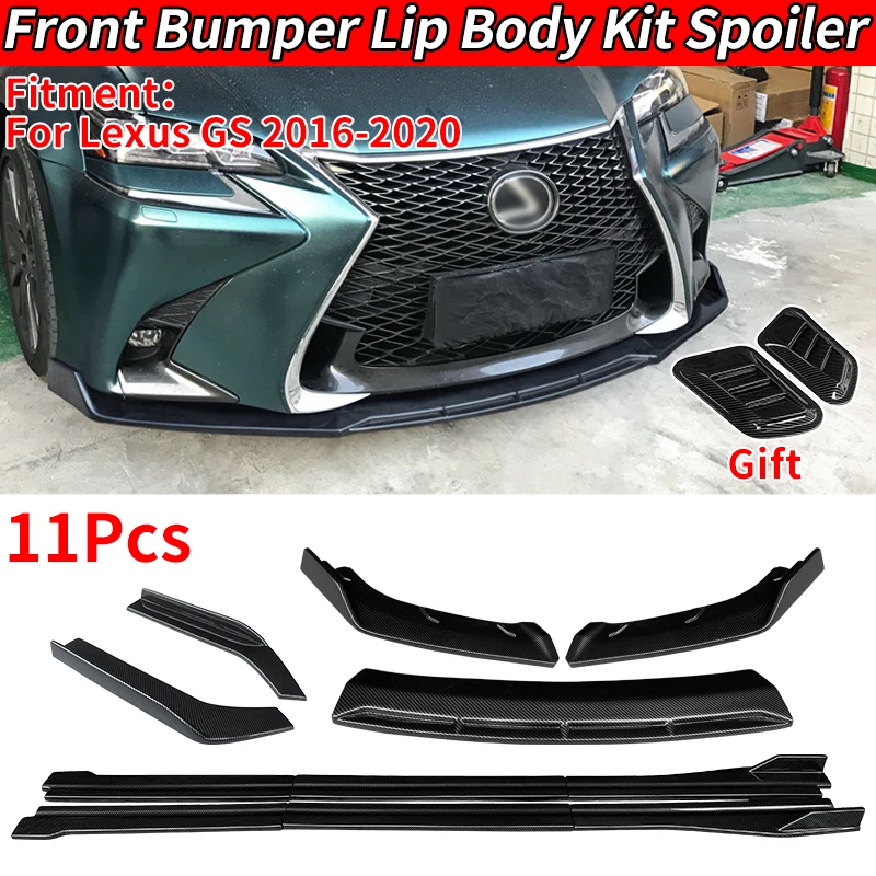 

For Lexus GS 2016-2020 Car Anti-Collision Protection Front Bumper Splitters Lip Spoiler Side Skirts Extensions Rear Wrap Angle