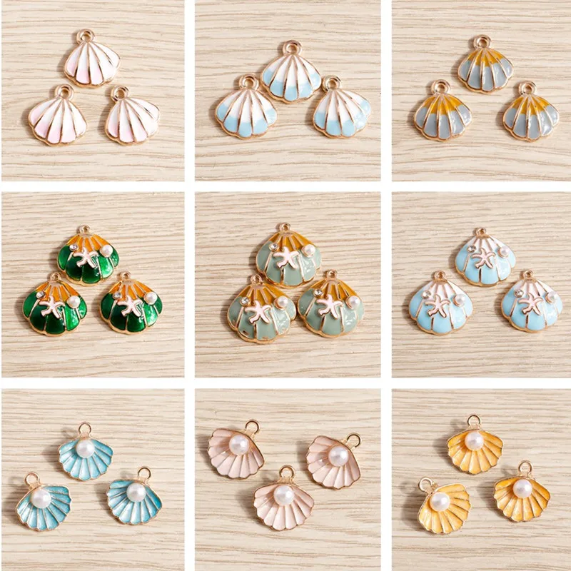 

10pcs Cute Marine Life Charms Enamel Shell Charms Pendants for Jewelry Making Earrings Necklaces Bracelets DIY Craft Accessories