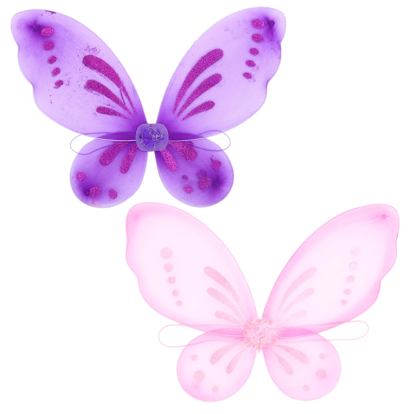 

2pcs Yellow Green Butterfly Wings Angel Costume for Kids Girls Party Cosplay Prop Lightweight Easy Storage Fancy Dress