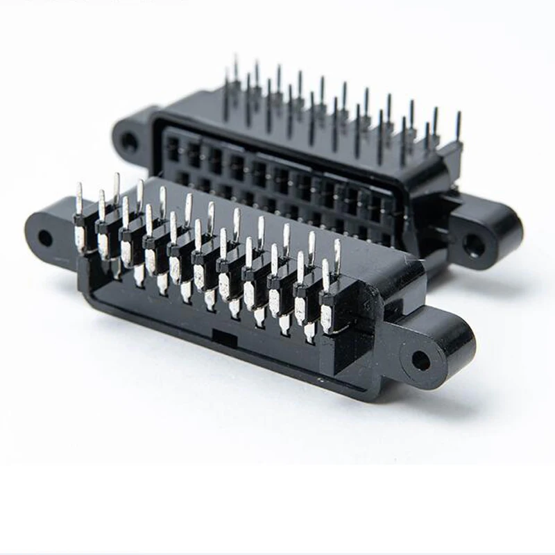 10PCS  SCART Socket Broom Head 90 Degrees Female Connector Binaural SCART Socket 21 Pin