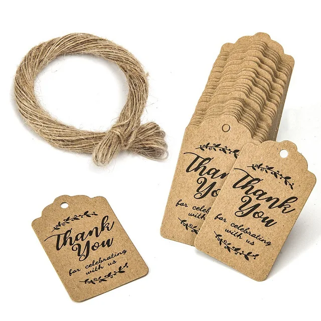 Thank You Hang Tag DIY Handmade Thank You Hang Tag Holiday Gift Hanging Card Label Party Wedding Decoration 100 szt.