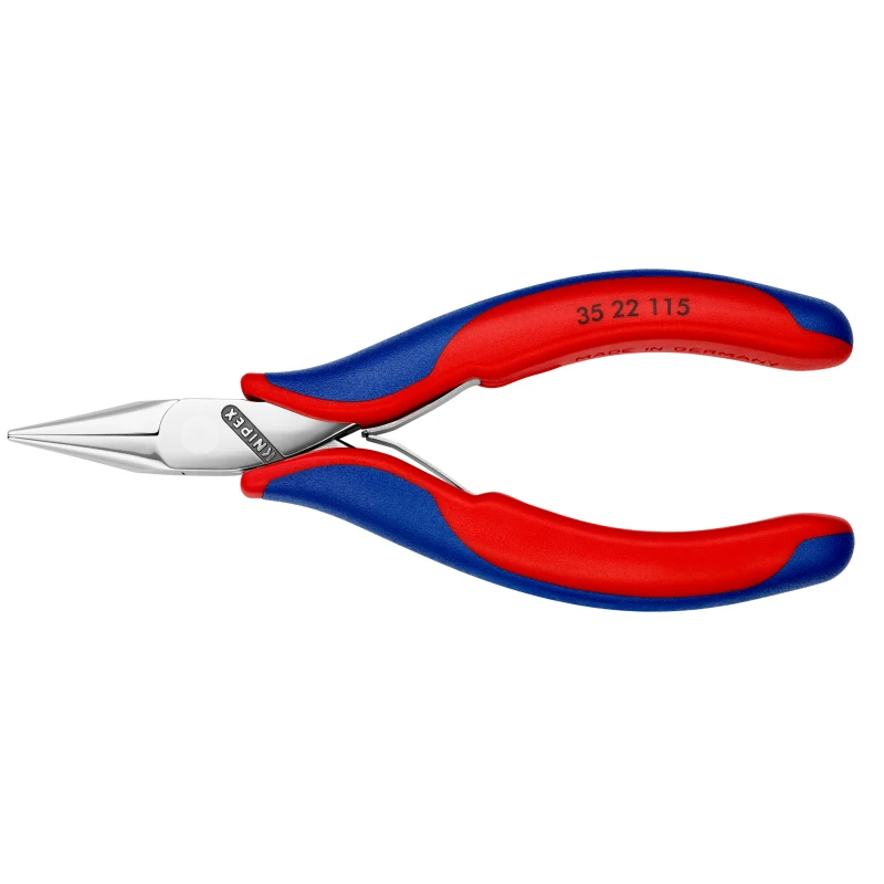 KNIPEX 35 22 115 Needle-nose Pliers 4.5-inch Wide Jaws Load-optimised Design Electronics Pliers with Low-friction Double Spring