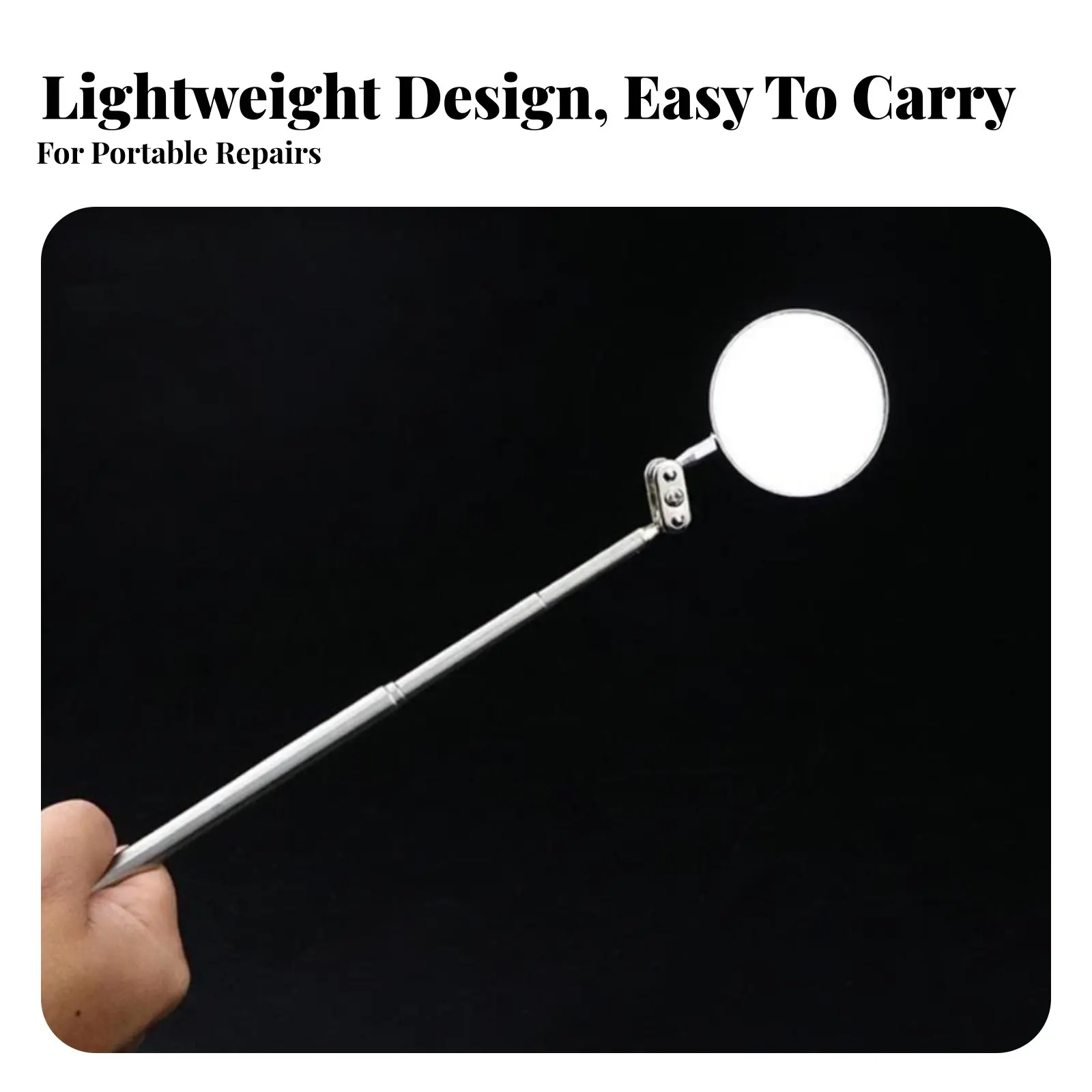 

Telescopic Inspection Mirror Portable Telescoping Inspection Mirror Adjustable Reach Distortion-Clear Reflection for Technicians