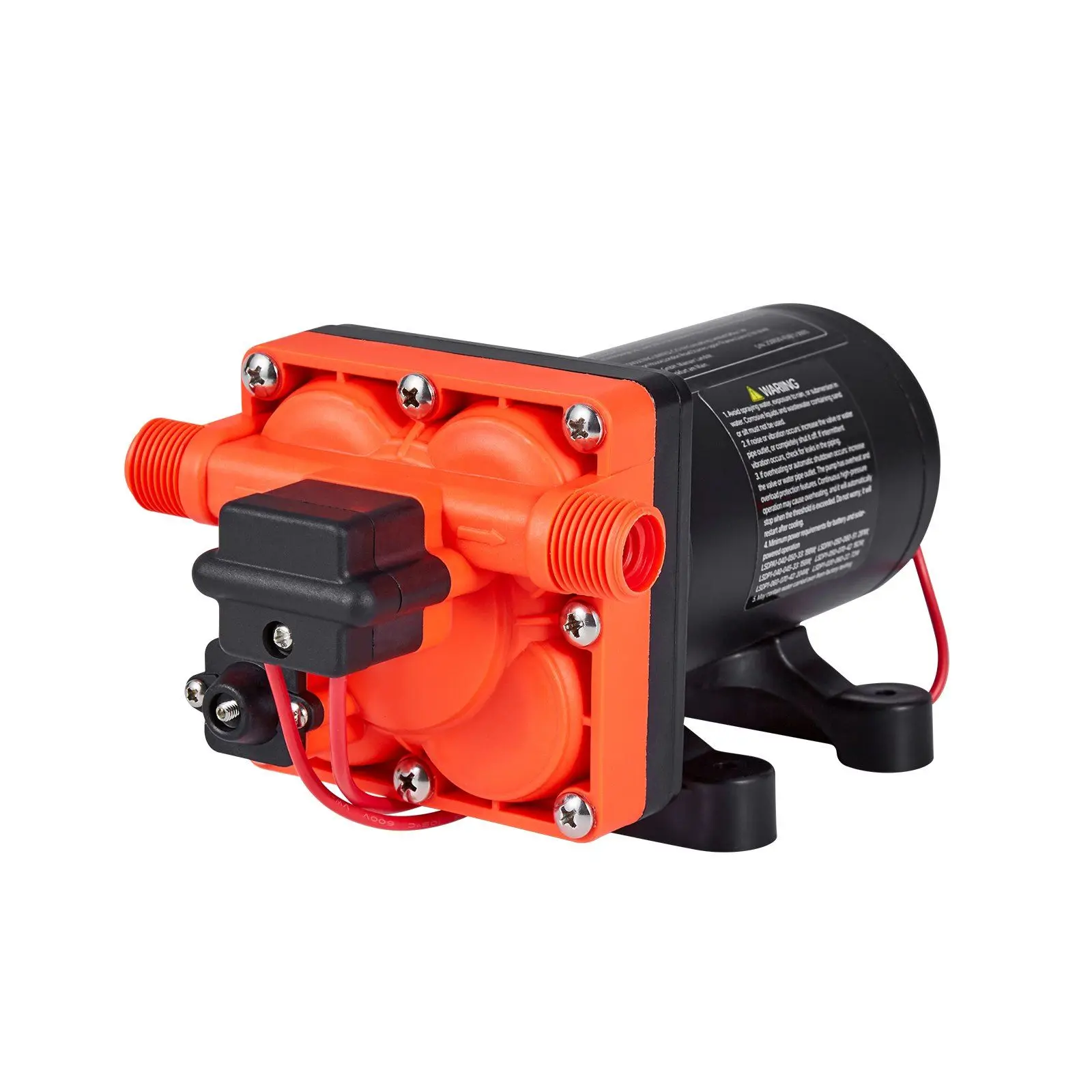 12V DC RV Water Pump 6 GPM (22.7 L/min) 4-Chamber Self-Priming Diaphragm Automatic Pressure Switch 70 PSI Marine Pumps