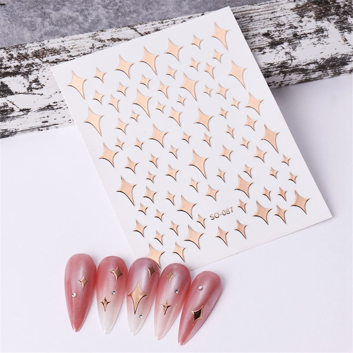 9Pcs Colorful Stars Nail Art Stickers Decals Self-Adhesive Silver Nail Supplies Nail Art Design Decoration Accessories