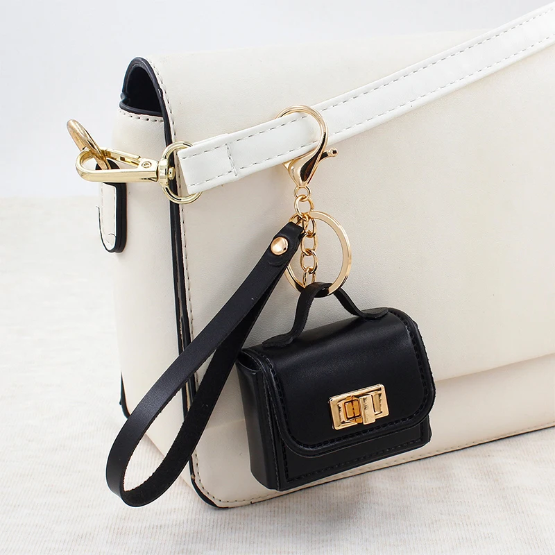 New French-style Coin Purse Elegant Exquisite Bag Charm Fashion Contrast Color Keychain Charm Cute Headphone Bag Storage Pouch