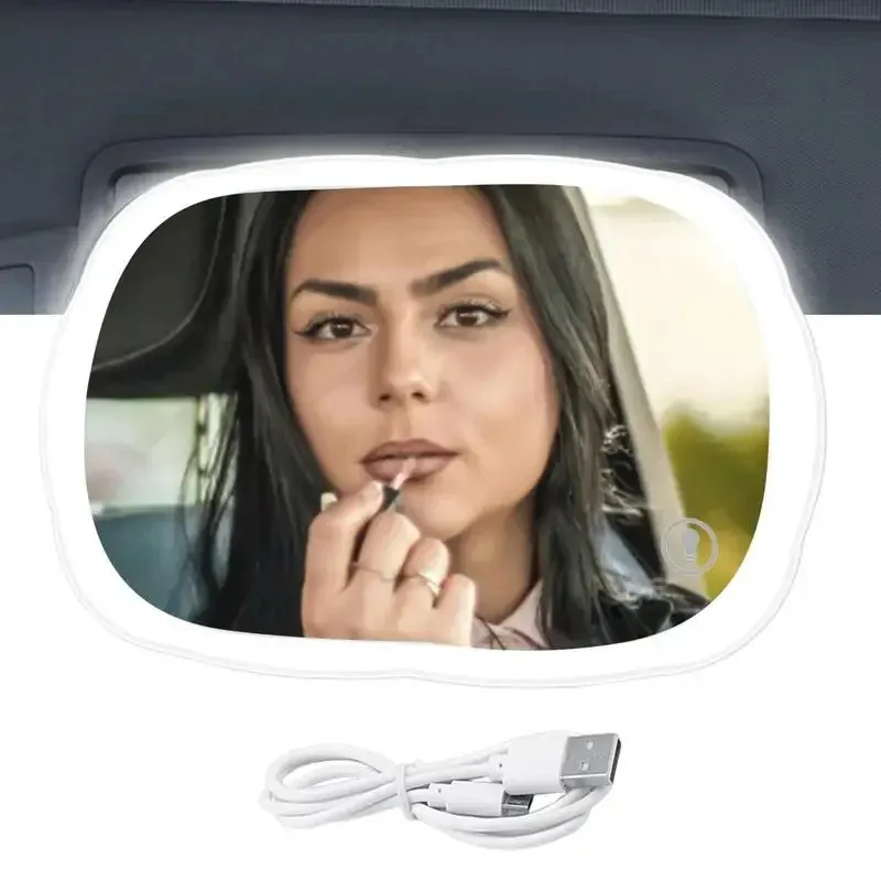 

Car sun visor makeup mirror can be USB rechargeable to adjust the position with invisible touch warm light does not hurt the eye