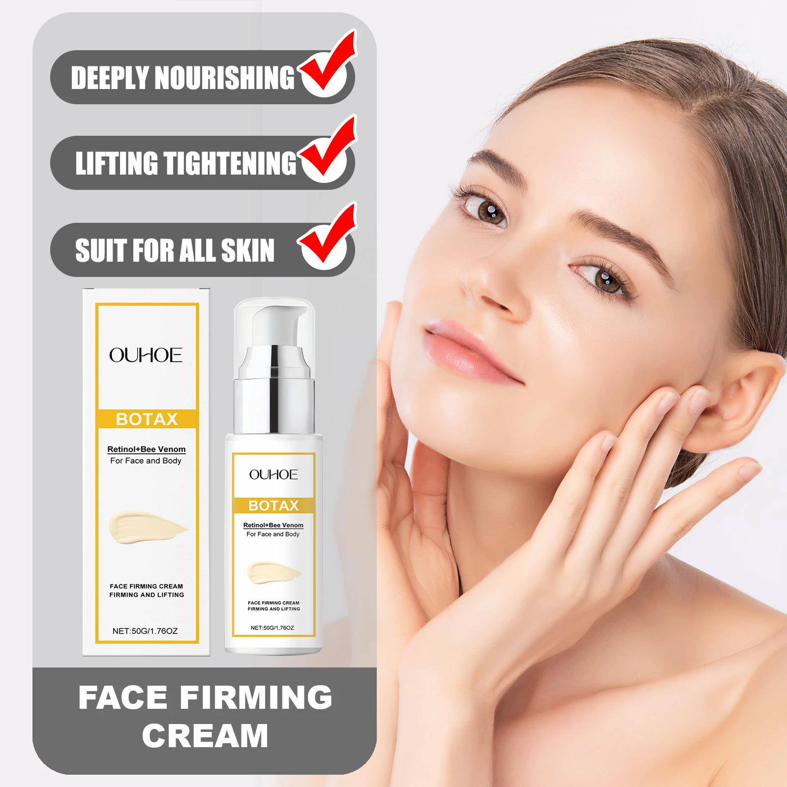 كريم شد الوجه من OUHOE لشد البشرة السائبة ويعزز المرونة ومرطب يدوم طويلاً مناسب لجميع أنواع البشرة #1