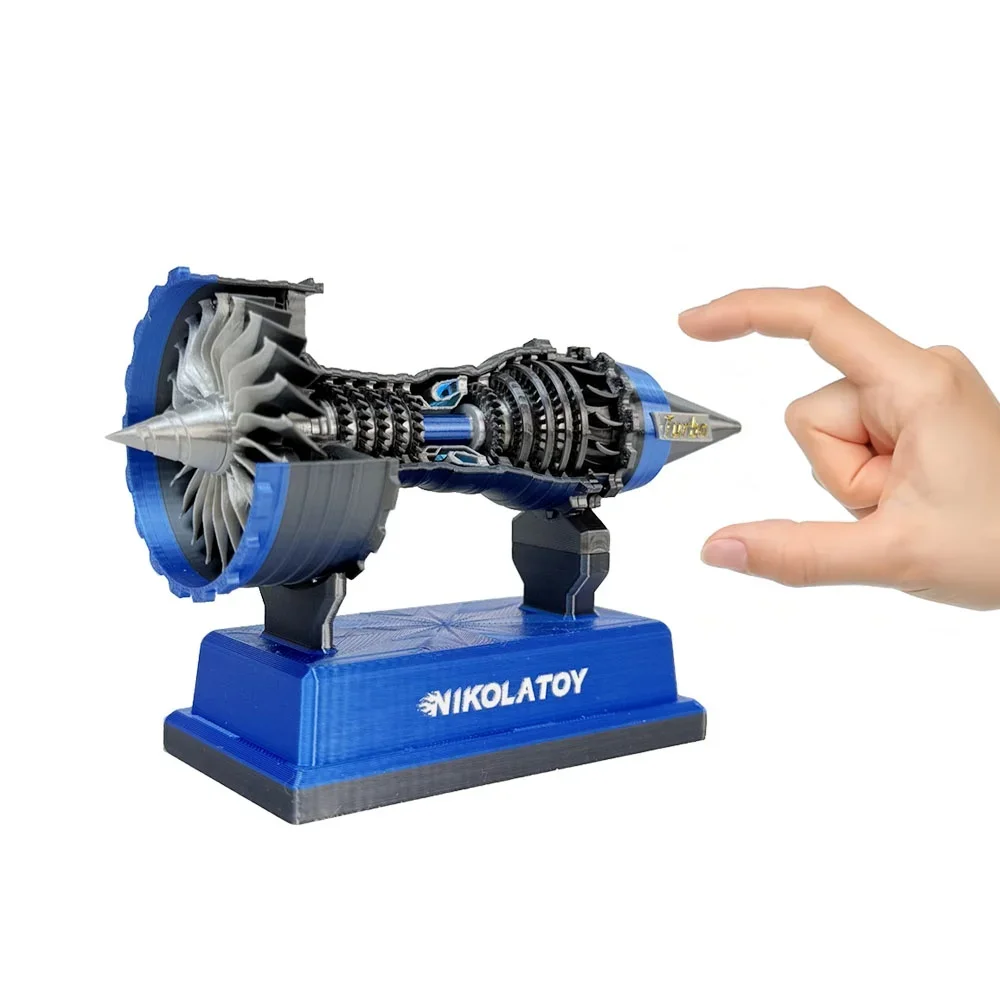 

12cm TR900 Super Turbofan Engine Mini Model Kits Motor Function Electric Buffer 3D Printing Collection Toys for Kids Boys