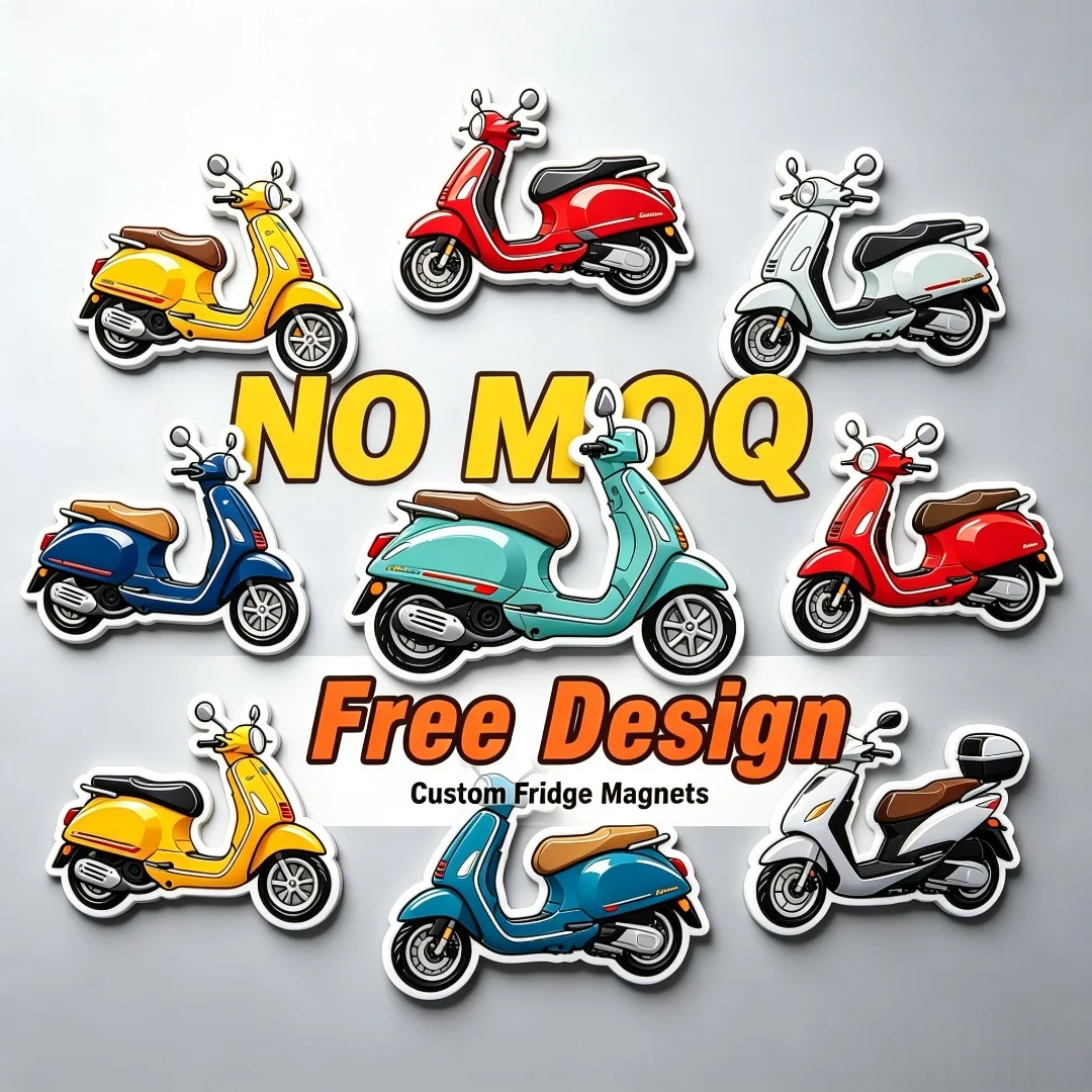 Custom Scooter Fridge Magnet Retro Motorcycle Personalized Kitchen Refrigerator Decor Custom DIY Hobby Gift