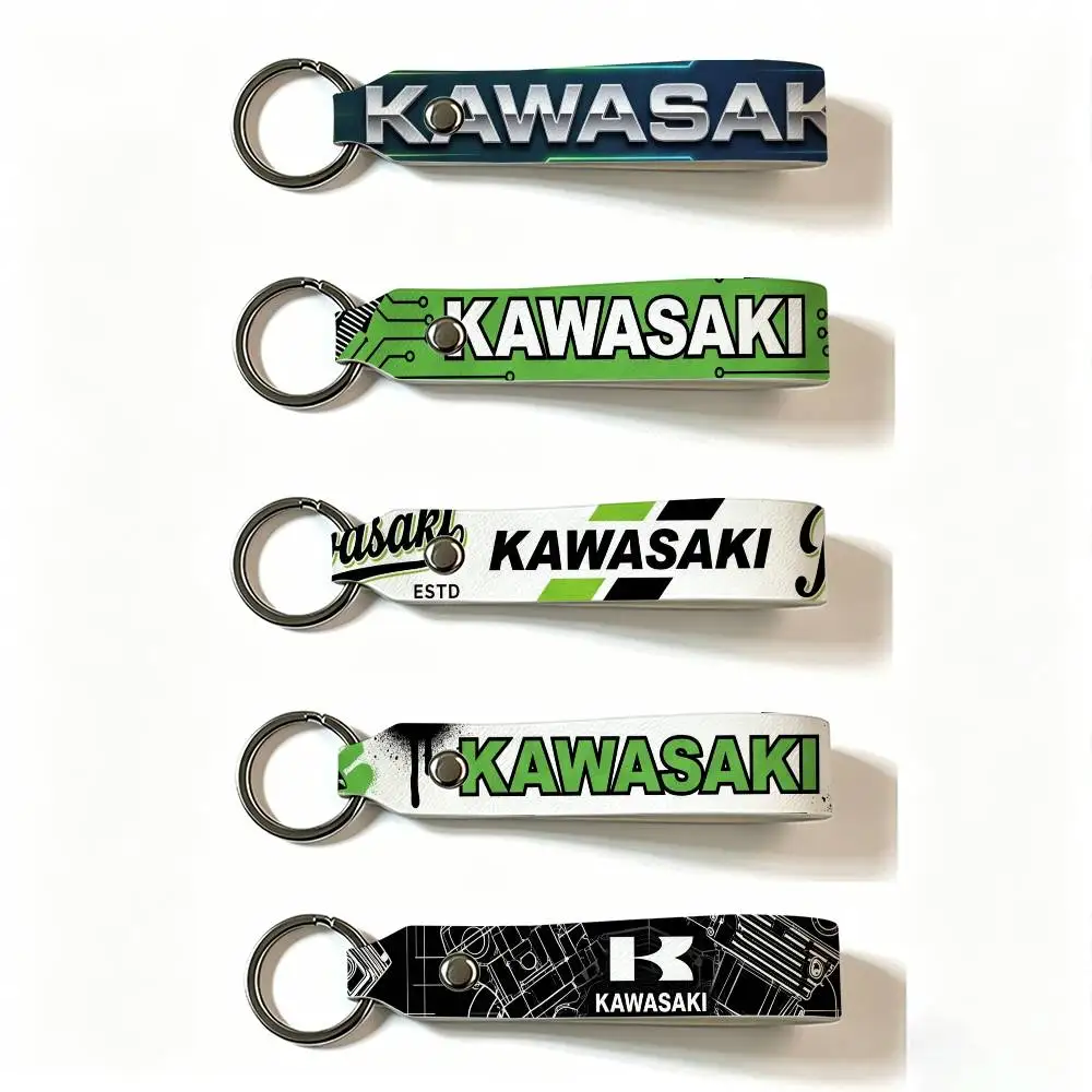 Für KAWASAKI MOTO PU-Leder Schlüsselanhänger Minimalistischer Schlüsselhalter Langlebiger Schlüsselorganizer Autoschlüsseltasche Zubehör Geschenk