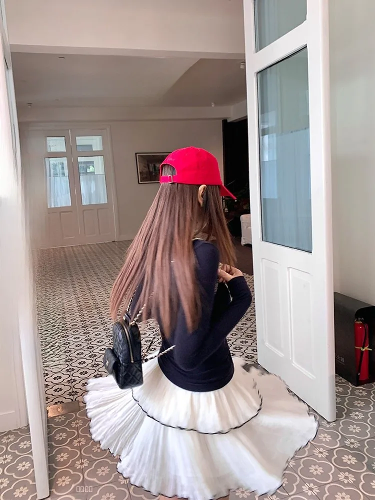 

Легкая плиссированная юбка A-силуэта из шифона Cheeseandkisses Swan Ballet с высокой талией, повседневная, однотонная, из полиэфирного волокна, многослойная