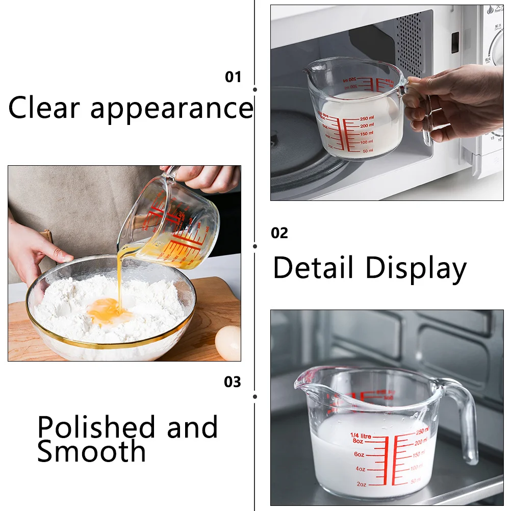 

1Pcs Glass Measuring Cup High Borosilicate Transparent Scale Lines Precise Measurement Baking Kitchen Tool Measuring Cup