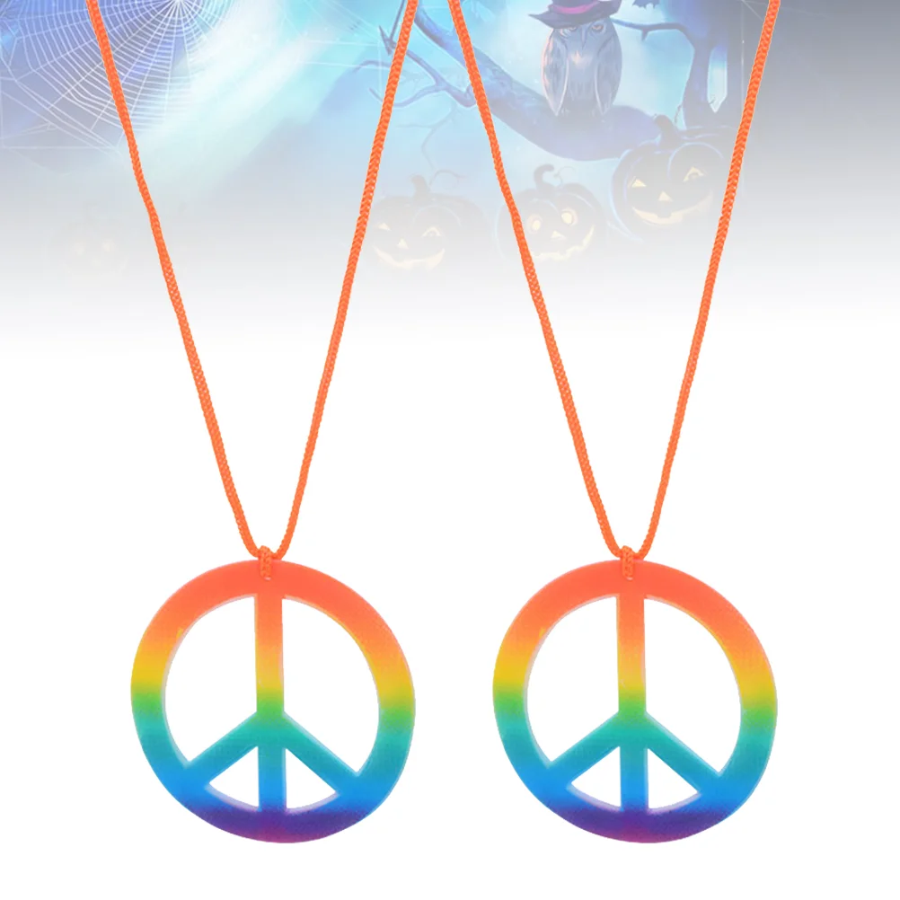 2 Pcs Creative Peace Sign Pendant Halloween Costumes of The Lid Apparel Colorful