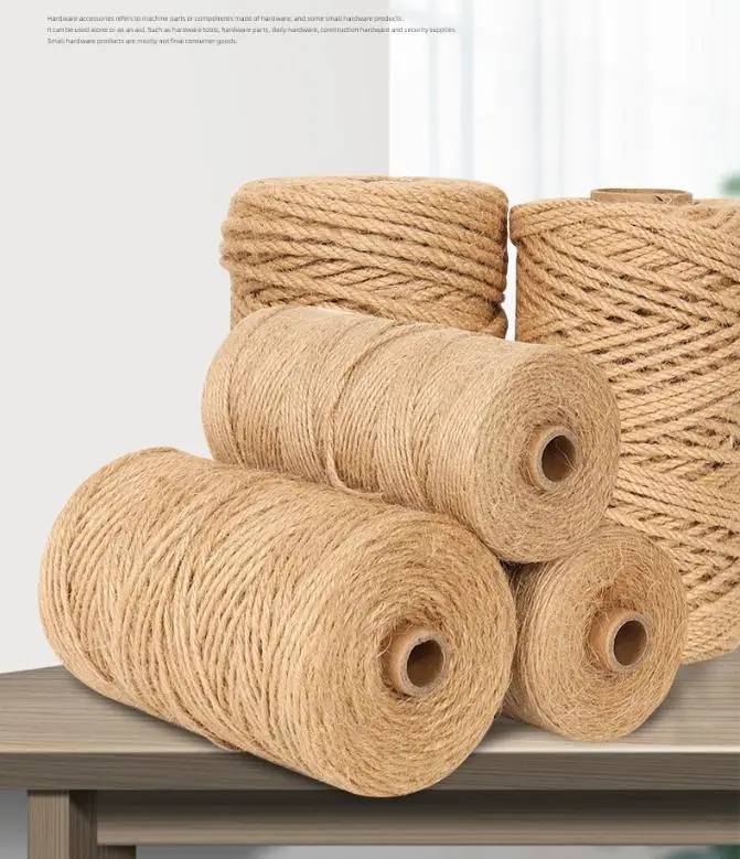 

100M Natural Vintage Jute Rope Cord String Twine Burlap DIY Crafts Gift Wrapping Jute Hemp Gardening Wedding Party Decoration