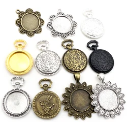 5pcs 20mm Inner Size Antique Silver Plated And Bronze Fashion Classic Style Cabochon Base Setting Charms Pendant
