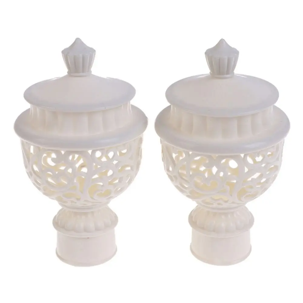 Retro Durable Decorative Plastic Curtain Rod Head Curtain Rod Cap Drapery Rail Ends Curtain Accessories